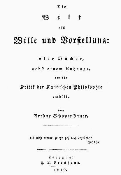 ARTHUR SCHOPENHAUER (1788-1860). German philosopher