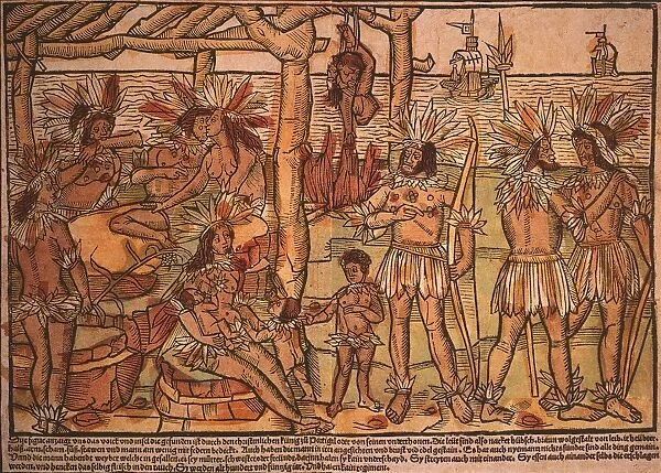 BRAZIL: CANNIBALISM, 1505. The earliest European depiction of New World Native