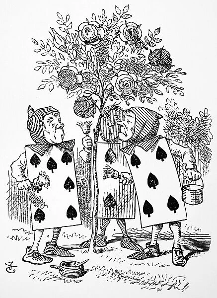 CARROLL: ALICE, 1865. The Queen of Hearts gardeners painting the rose-tree