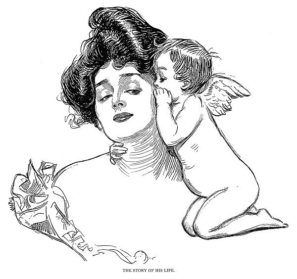 Charles Dana Gibson (1867-1944). American illustrator. The Story Of His Life. Pen and ink drawing, 1902