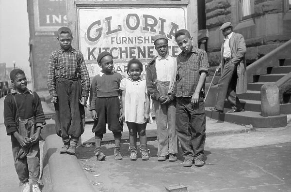 CHICAGO: CHILDREN, 1941. A group of African American children in the Kitchenette