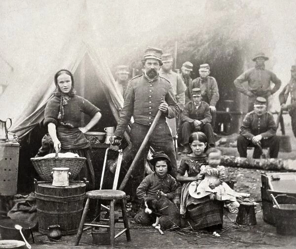CIVIL WAR: CAMP LIFE, 1861. Tent life of the 31st Pennsylvania Infantry of the Union Army at Queens farm, near Fort Slocum, Washington, D. C. Photograph, 1861