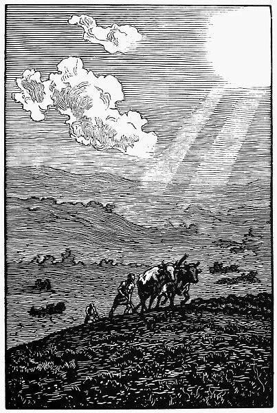 CLOUDSCAPE, 20th CENTURY. Woodcut, early 20th century