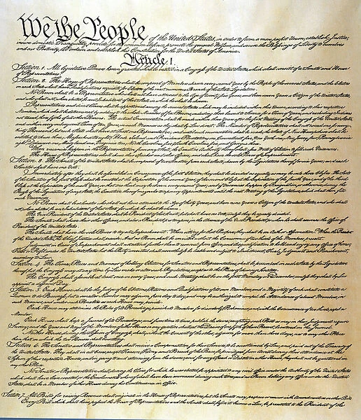 CONSTITUTION. Page one of the Constitution of the United States of America, 1787