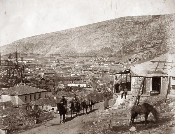 CRIMEAN WAR: BALAKLAVA. The city of Balaklava during the Crimean War, with military