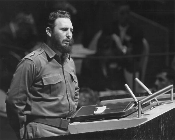 Cuban revolutionary leader. Addressing the General Assembly of the United Nations in New York City, 1960