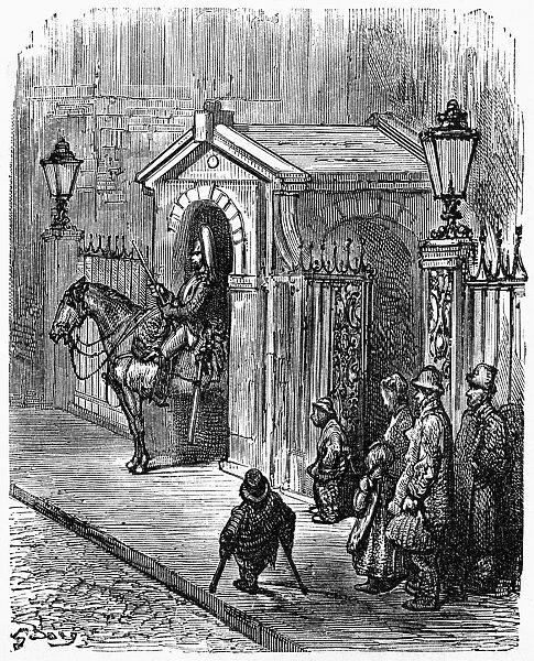 DORE: LONDON, 1872. The Horse-Guards. Wood engraving after Gustave Dore from London