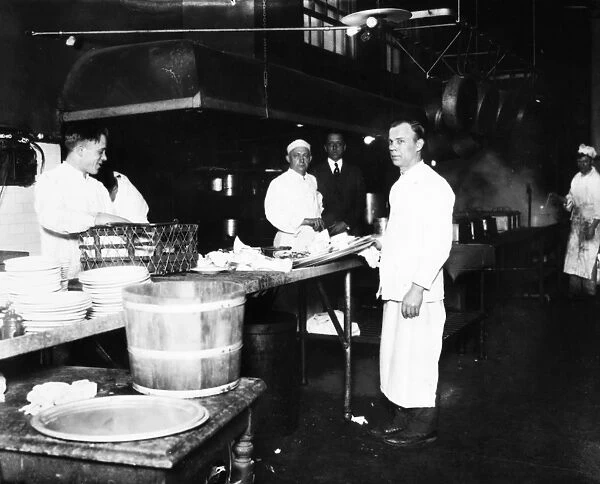 ELLIS ISLAND: KITCHEN. A kitchen at Ellis Island, the immigration station in New York Harbor