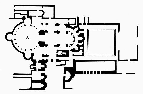 Floor Plan Of The Church Of The Holy Sepulchre Print 10409656