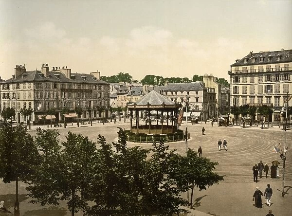 FRANCE: LORIENT, c1895. Place Alsace in Lorient, France. Photochrome, c1895