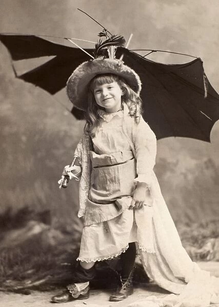 GIRL, 1889. American cabinet photograph, 1889