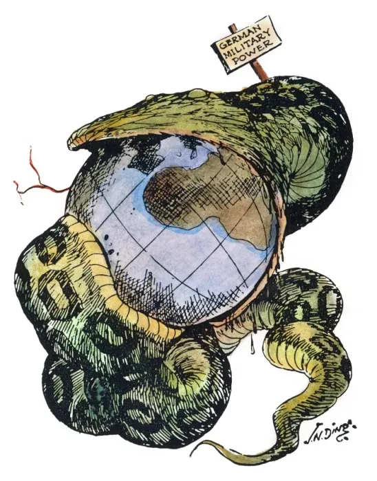 Framed Print : Germany as a Swallowing Python Print, 1917