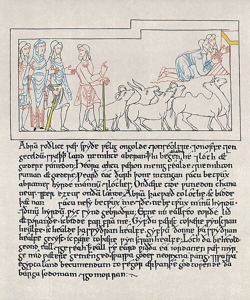 HEXATEUCH, 11th CENTURY. Page from the Old English translation of the Hexateuch
