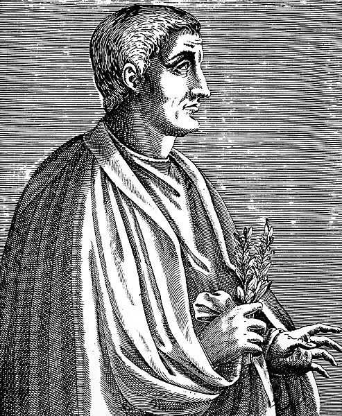 HORACE (65-8 B. C. ). Quintus Horatius Flaccus. Roman poet and satirist. Line engraving, French, 1584