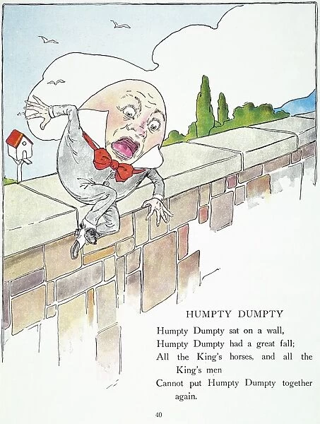 Humpty Dumpty illustration by Blanche Fisher Wright for a 1916 edition of The Real Mother Goose