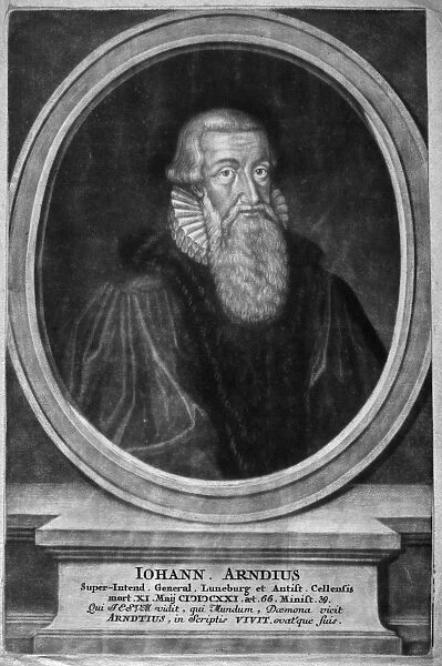 JOHANN ARNDT (1555-1621). German Lutheran theologian. Engraving, 17th century