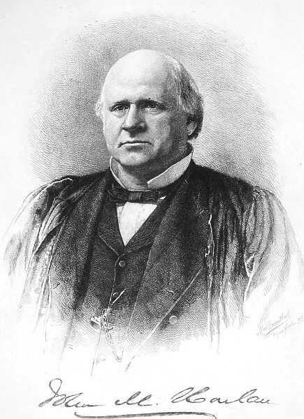 JOHN MARSHALL HARLAN (1833-1911). American jurist. Etching, 1890, by Max Rosenthal