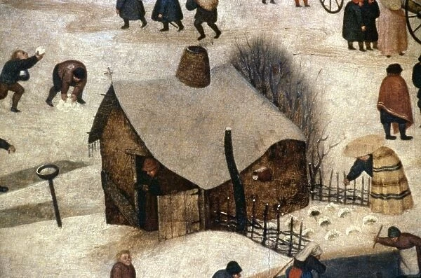 THE LEPERS HOUSE. Detail from the Numbering at Bethlehem by Peter Bruegel the Elder
