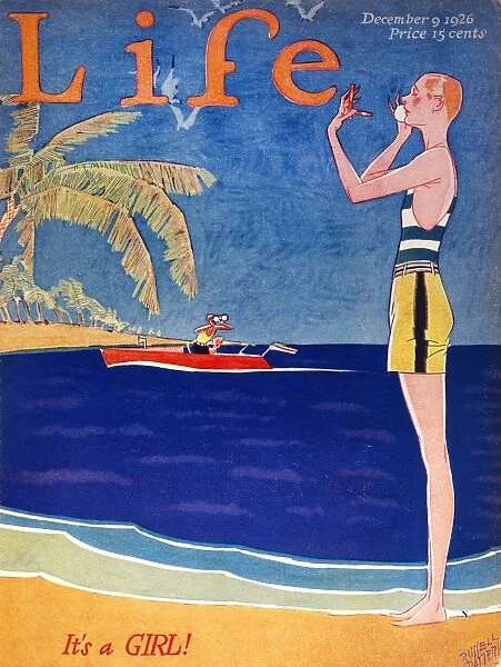 LIFE: ITs A GIRL, 1926. Its a GIRL! Cover for Life, 1926, by Russell Patterson