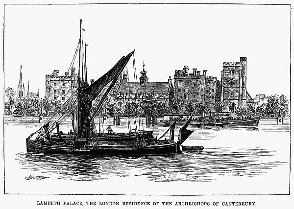 LONDON: LAMBETH PALACE. Lambeth Palace, London residence of the Archbishop of Canterbury
