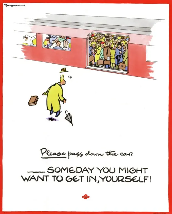 Framed Print : London Underground Etiquette Print, 1944 Framed Print : London Underground Etiquette Print, 1944