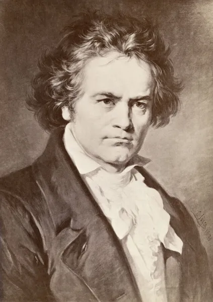 LUDWIG van BEETHOVEN (1770-1827). German composer. Painting, 1870