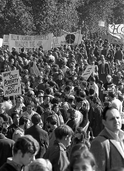 MARCH ON PENTAGON, 1967. A crowd of anti-war protesters in Washington, D