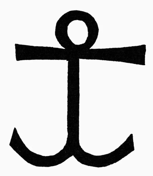 MARINERs CROSS Anchor Print Symbolic Nautical Cross Art