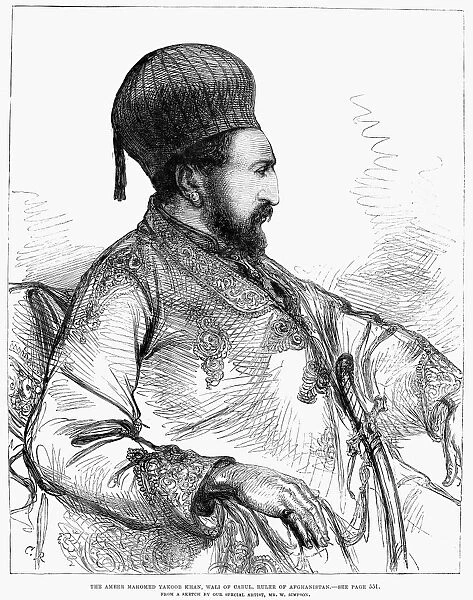 MOHAMMED YAKUB KHAN (1849-1923). Amir of Afghanistan, 1879-1880. Wood engraving from an English newspaper of 1879