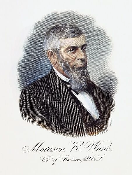 MORRISON REMICK WAITE (1816-1888). American jurist: contemporary American engraving