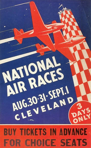 NATIONAL AIR RACE POSTER. A 1947 National Air Race poster, held in Cleveland, Ohio
