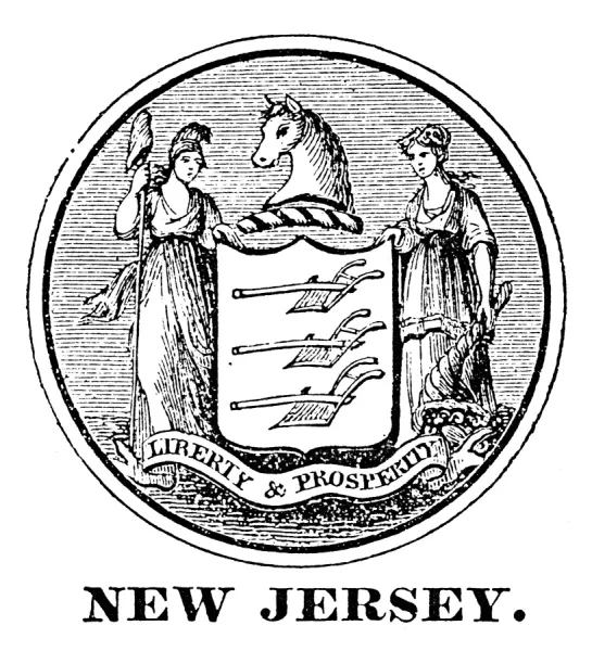 NEW JERSEY STATE SEAL. The seal of New Jersey, one of the original Thirteen States