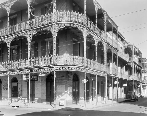 NEW ORLEANS: BALCONIES. A view of the cast-iron lacework balconies of the LaBranche