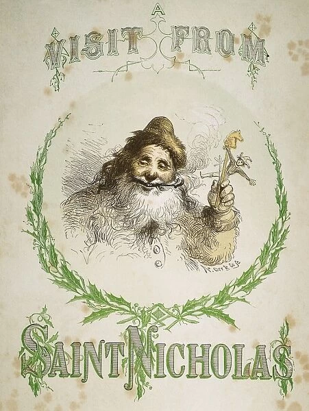 NIGHT BEFORE CHRISTMAS. Title page of an 1862 edition of Clement Clarke Moores A Visit From Saint Nicholas, with illustrations by Felix O. C. Darley