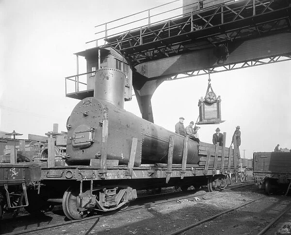 OIL LOCOMOTIVE, c1920. Locomotive used by the Times Oil Company. Photographed c1920