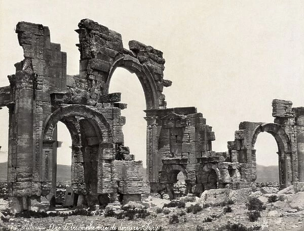 PALMYRA: ARCHES. Ruins of a triumphal arch at Palmyra, Syria