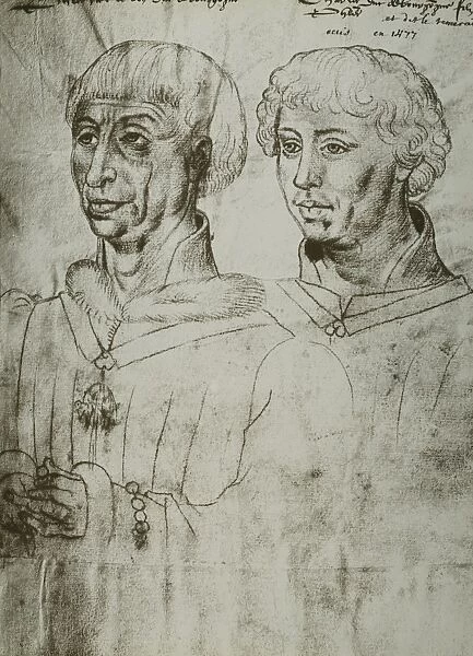PHILIP THE GOOD (1396-1467). Duke of Burgundy, 1419-1467. Philip the Good (left) with his son