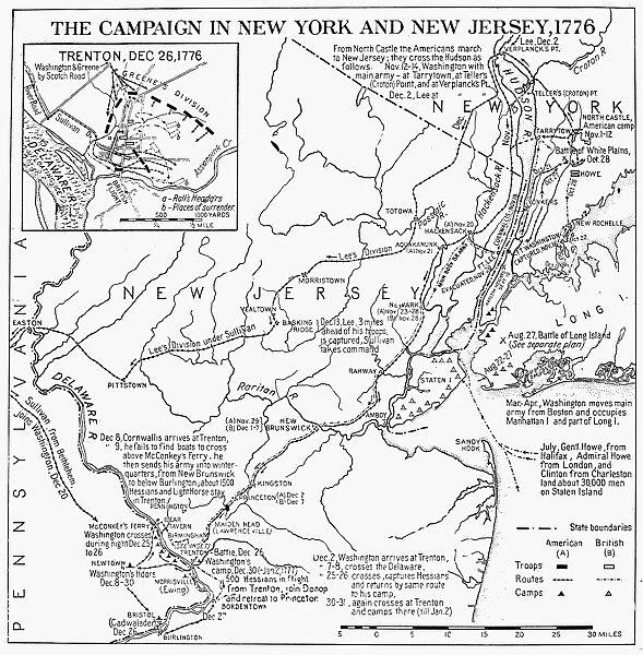 Plan of the campaign in New York and New Jersey during the American Revolutionary War, 1776