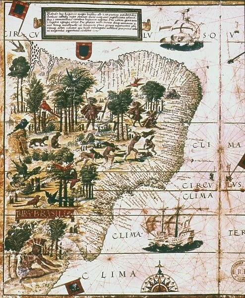 Portuguese Map Of Brazil Between The Amazon River