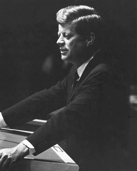 President John F. Kennedy addressing the United Nations General Assembly in New York, September 20, 1963