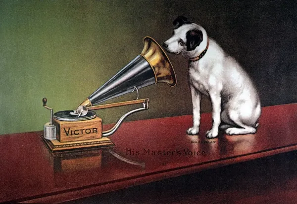 RCA Victor Lithograph Print, His Masters Voice, Art Prints