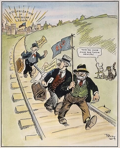 RED SCARE CARTOON, 1919. Moving Days. American cartoon published during the Red Scare of 1919