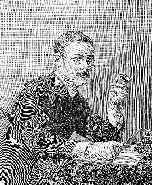 RUDYARD KIPLING (1865-1936). English writer. Engraving, 1890