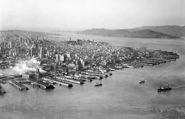 SAN FRANCISCO, c1932. Aerial view of San Francisco and San Francisco Bay, California