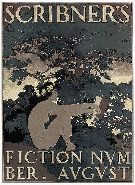 Scribners magazine cover. Lithograph, 1897, by Maxfield Parrish