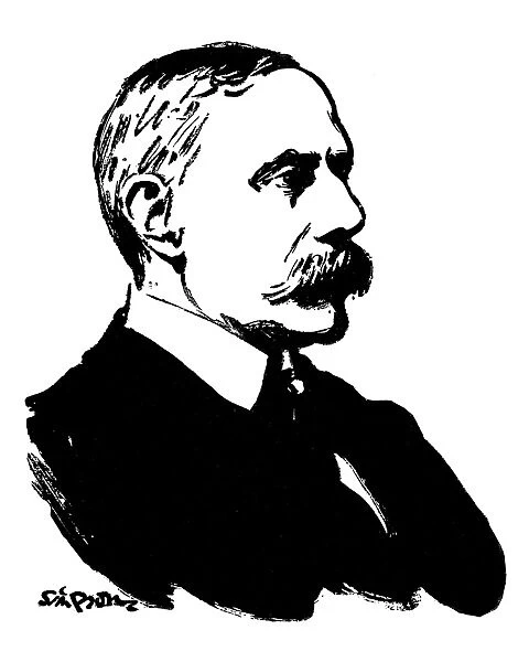 SIR EDWARD ELGAR (1857-1934). English composer. Drawing, 1912, by Joseph Simpson