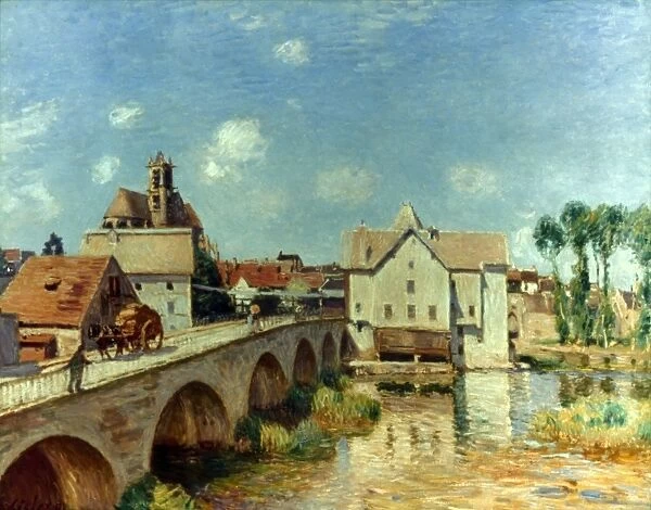 SISLEY: BRIDGE, 1893. Bridge at Moret. Oil on canvas by Alfred Sisley