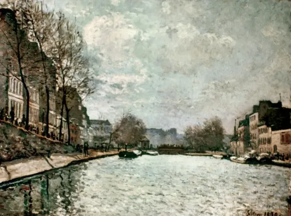 Denise Colomb – Vue Du Canal Saint Martin, Paris 1948 – Tirage Argentique Vintage