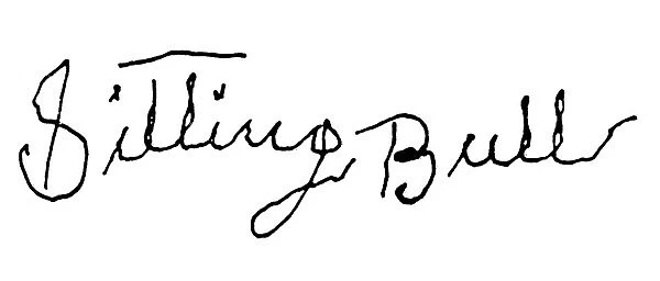 SITTING BULL (c1831-1890). Sioux Native American leader. Autograph signature