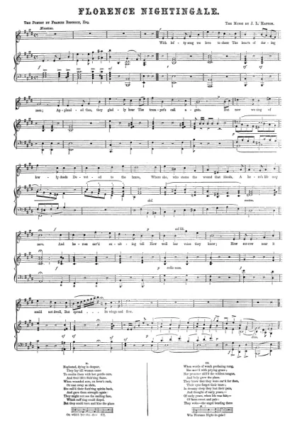 Image John Hatton image beautiful image beautiful image beautiful image beautiful - SONG: FLORENCE NIGHTINGALE. Sheet music for the song